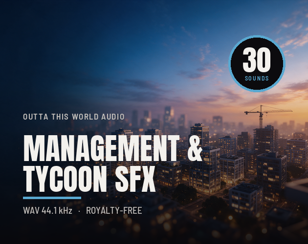 Management & Tycoon Sim SFX - 30 Sound Effects cover artwork