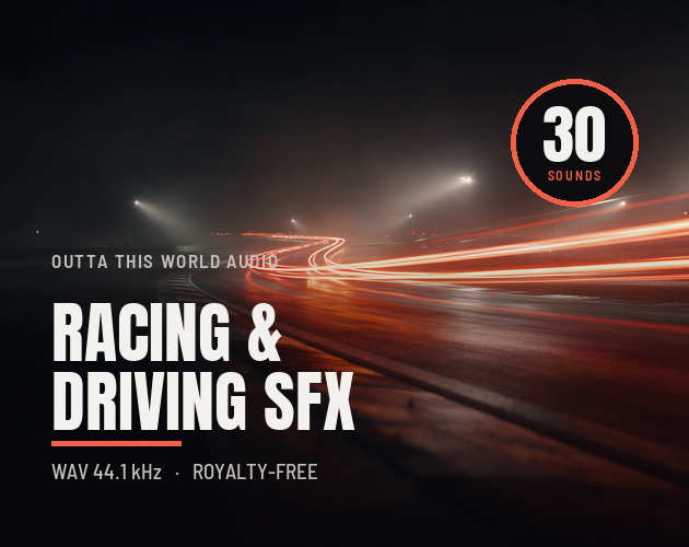 Racing & Driving SFX - 30 Sound Effects cover artwork